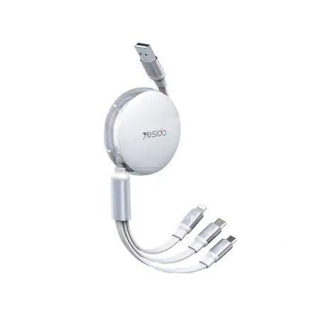 YESIDO 3 IN 1 RETRACTABLE CABLE FOR LIGHTNING MICRO AND TYPE-C CABLE CA117
