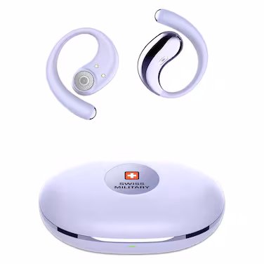SWISS MILITARY DELTA 7 OPEN EAR HEADPHONE RICH BASS FULL AMBIENCE PURPLE  SM-TWS-DELTA7-PPL