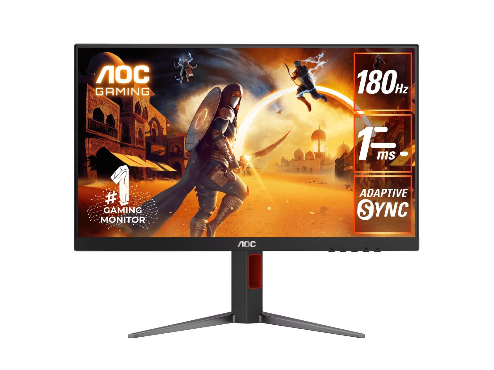 AOC Gaming Monitor 24-Inch FHD 180Hz 1ms HDR10 in Black - Model 24G4