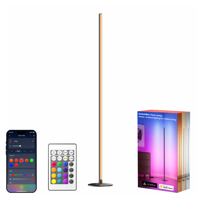 SWITCHBOT MATTER ENABLED LIGHTNING FLOOR LAMP BLACK W1702100