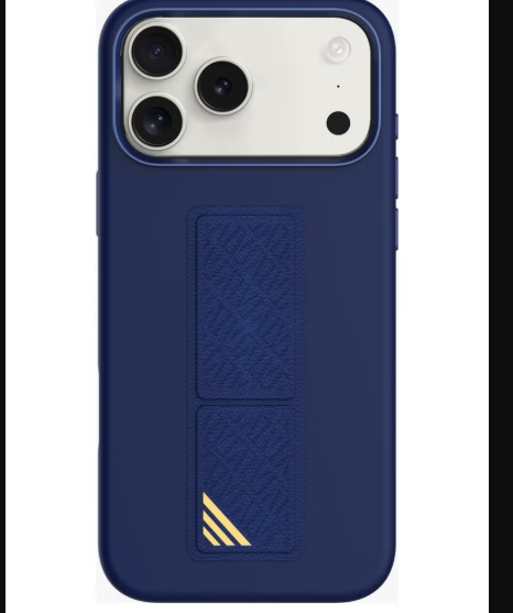 LEVELO IPHONE 17 PRO MAX MORPHIX SILICONE CASE WITH LEATHER GRIP DARK BLUE LVLMRPS17PMDBK