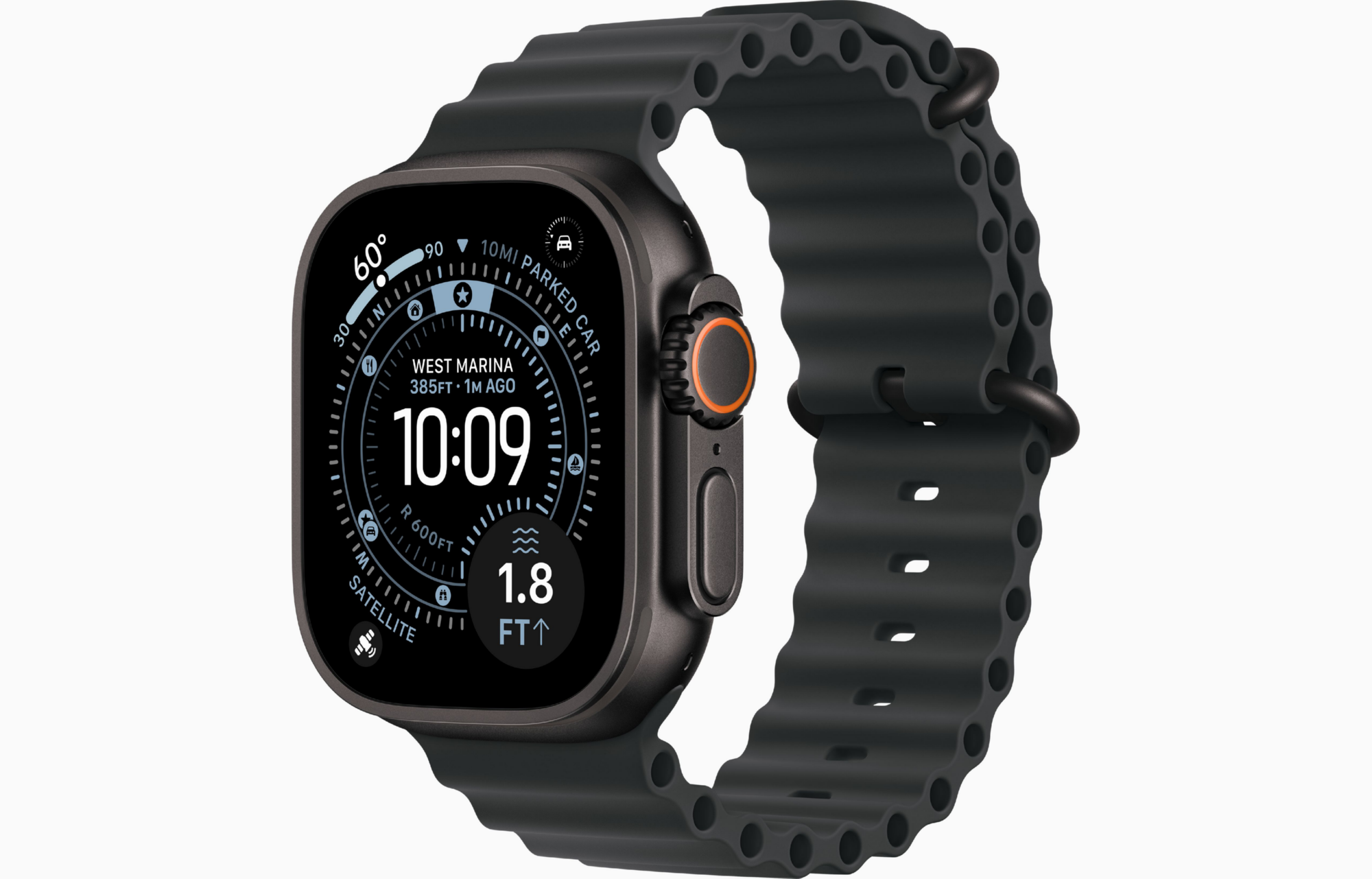 APPLE WATCH ULTRA 3 GPS + CELLULAR 2025 BLACK TITANIUM CASE WITH BALCK OCEAN BAND MF0J4