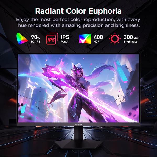 KOORUI 27 INCH QHD 2560X1440 180HZ 1MS IPS PANEL GAMING MONITOR G2721P thumbnail 7