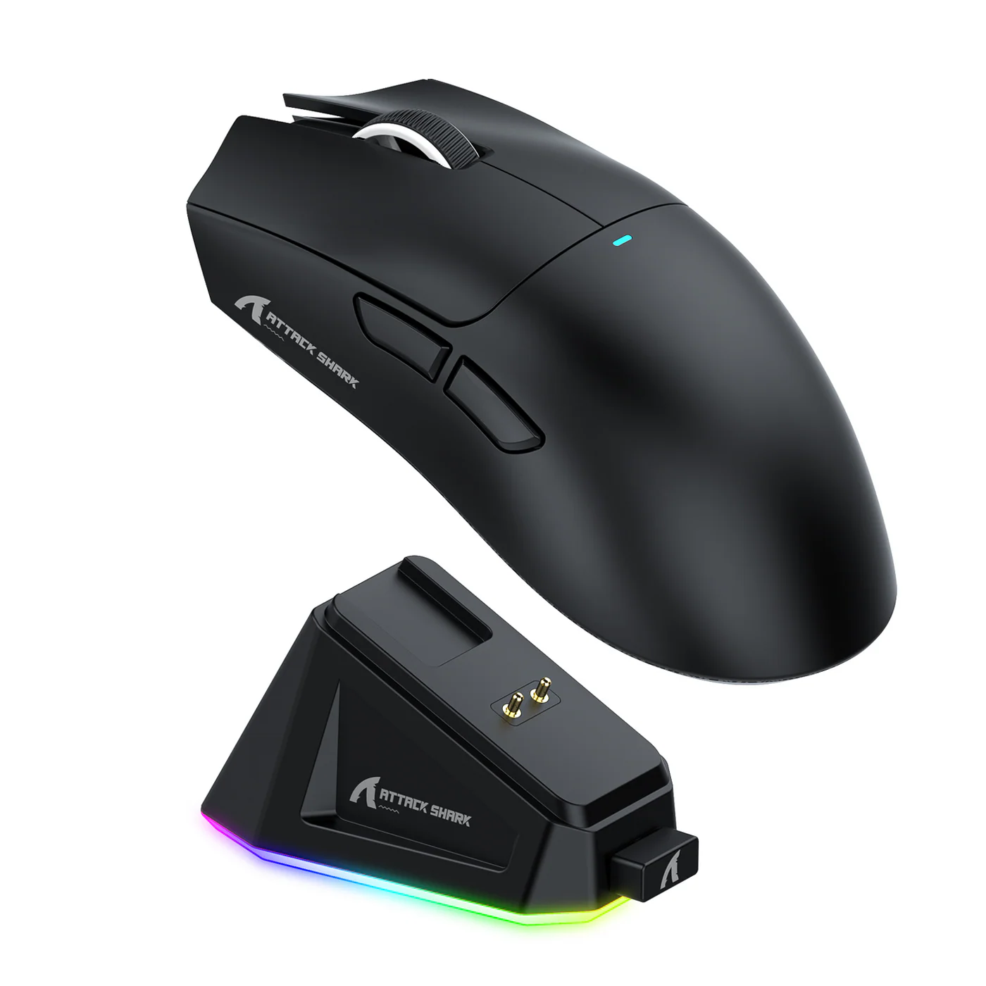 ATTACK SHARK LIGHTWEIGHT WIRELESS GAMING MOUSE WITH RGB CHARGING DOCK BLACK X11