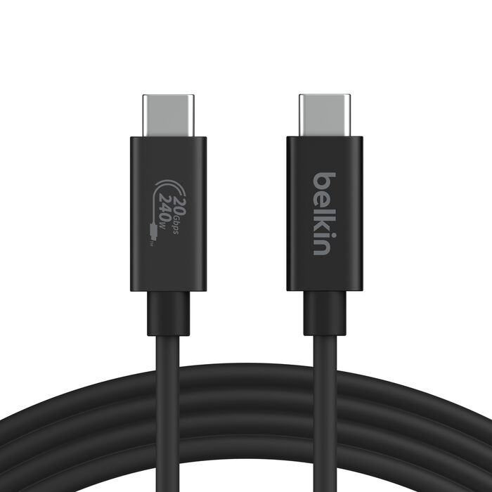 BELKIN CONNECT USB C TO USB C 240W USB 4 CABLE 2M BLACK INZ004BT2MBK