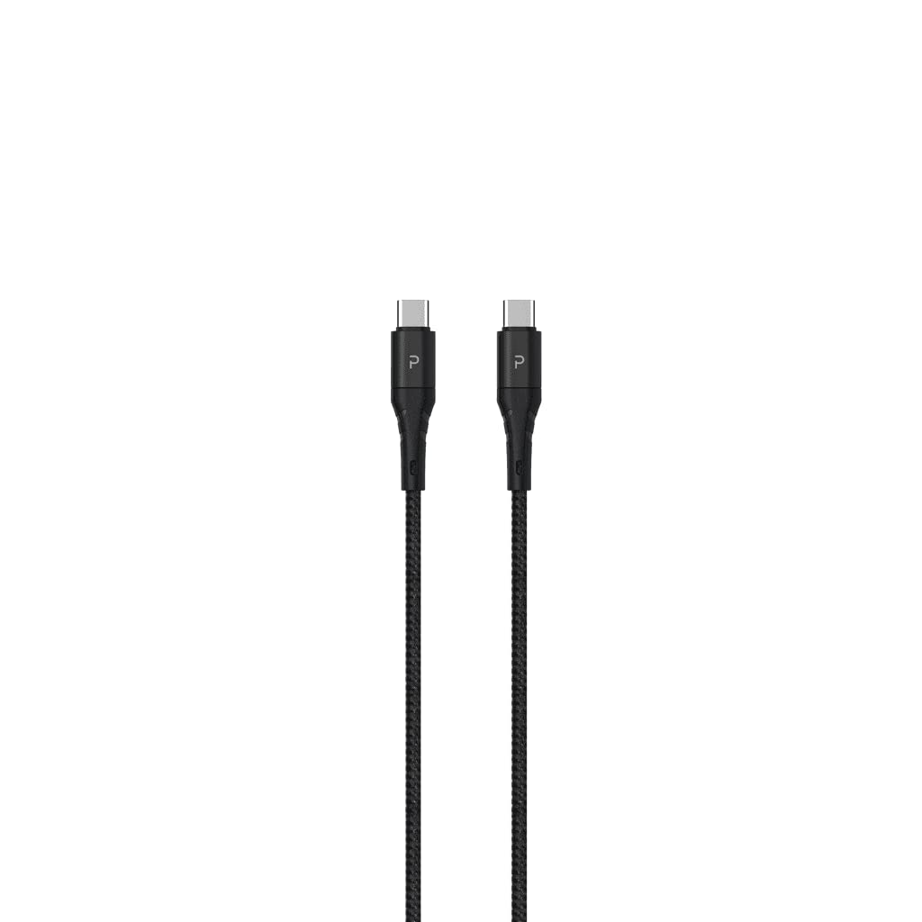 PAWA NYLON BRAIDED 60W QUICK CHARGING 1.2M BRAIDED DATA CABLE USB C TO TYPE C BLACK PW-12BDCTOC-BK