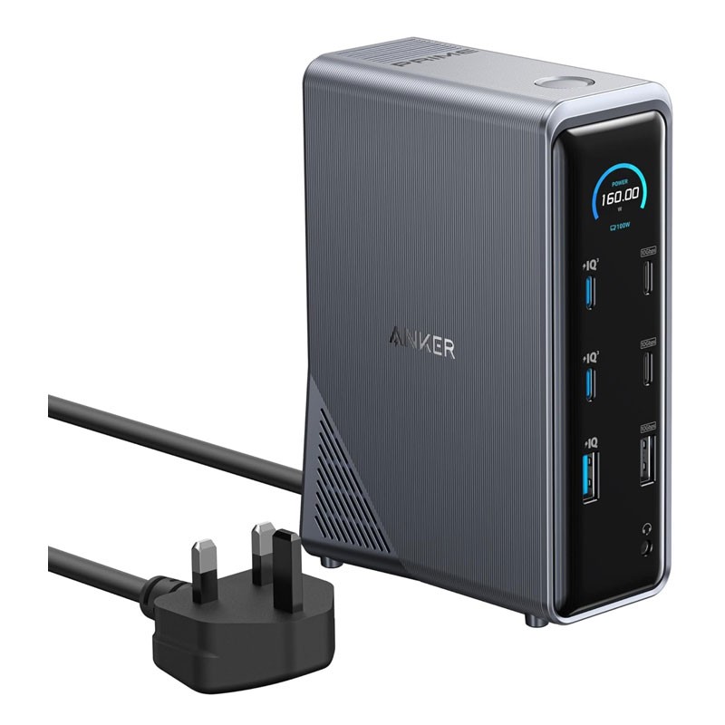 ANKER PRIME CHARGING DOCKING STATION 14-IN 1 DUAL DISPLAY 160W GRAY A83B62A1