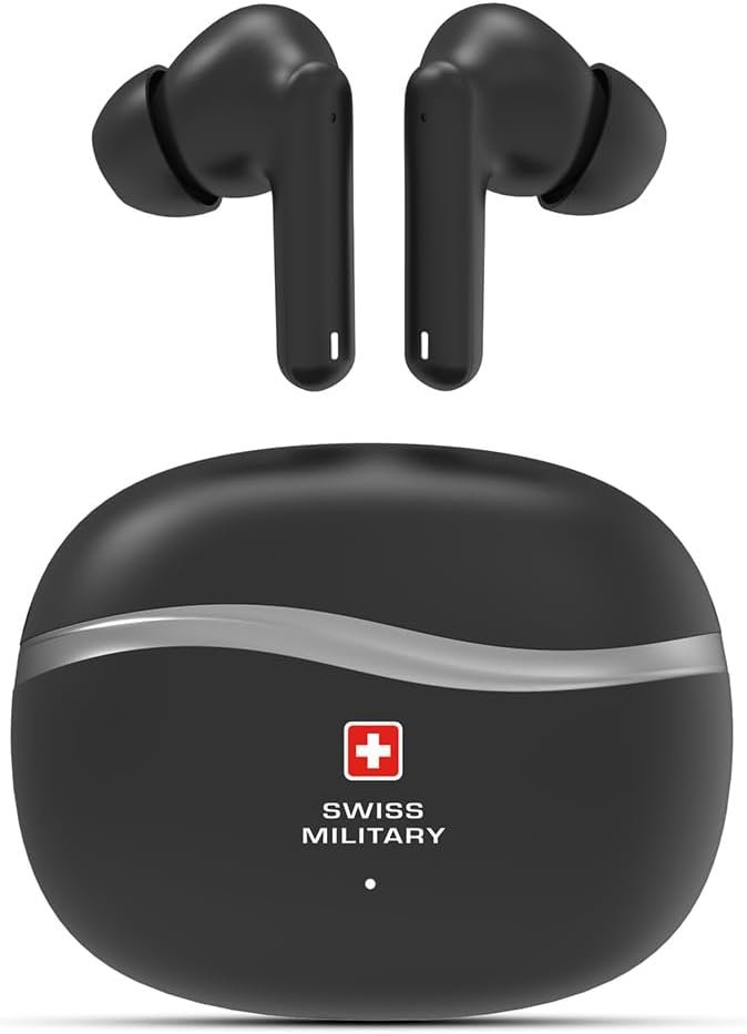 SWISS MILITARY VICTOR 4 ACTIVE NC ENC WIRELESS EARBUDS BLACK SM-VICTOR-4ANC-ENC-BLK