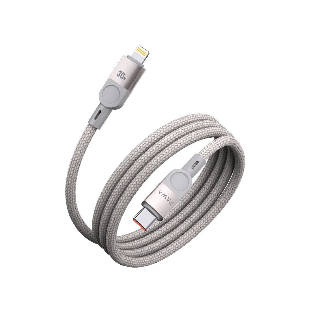 PAWA LEVIN MAGNETIC BRAIDED USB C TO LIGHTNING 30W CABLE 1M GREY TITANIUM PW-12BDM252-GYTT