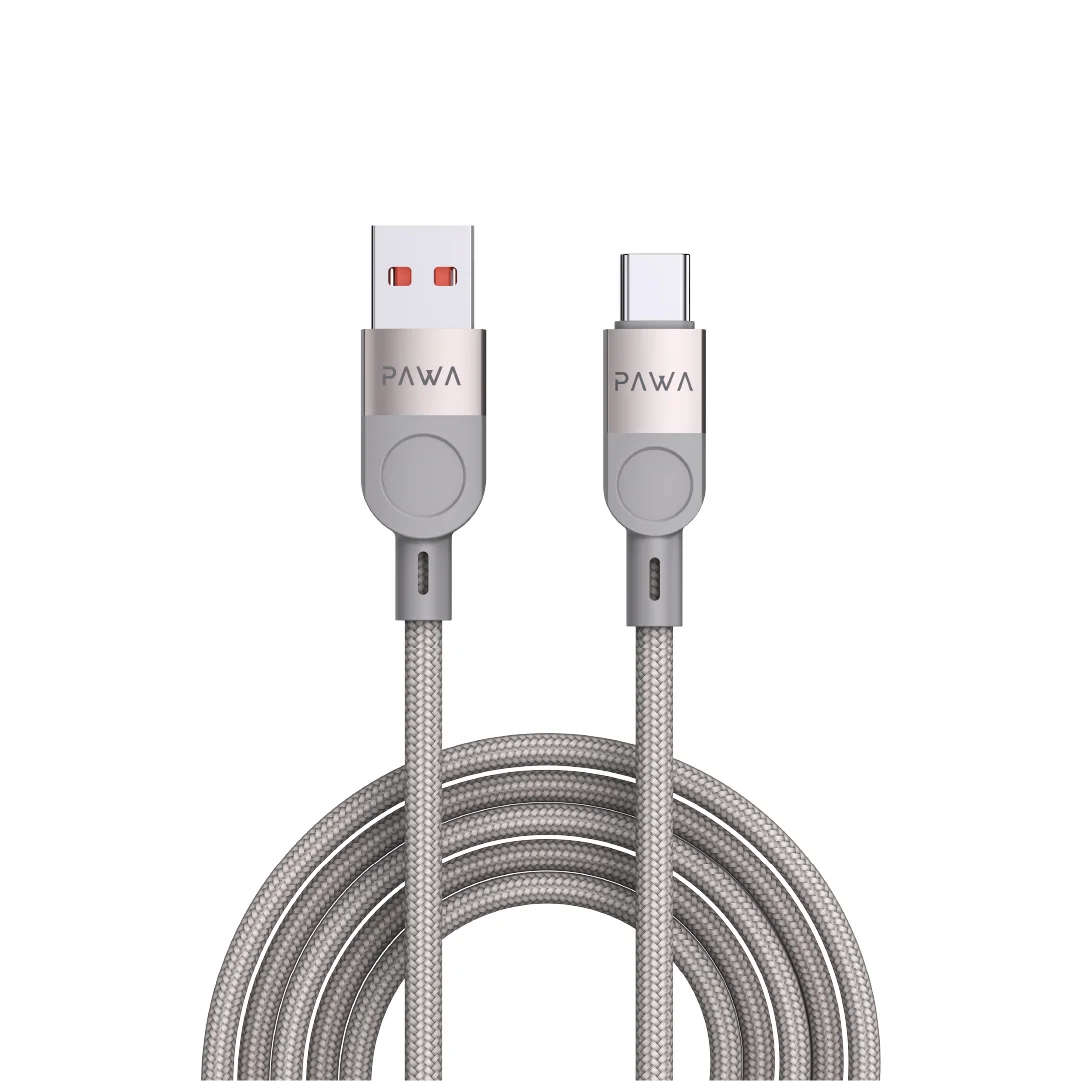 PAWA LEVIN USB A TO TYPE C 3.1A BRAIDED CABLE 1.2M GREY TITANIUM PW-12BDC251-GYTT