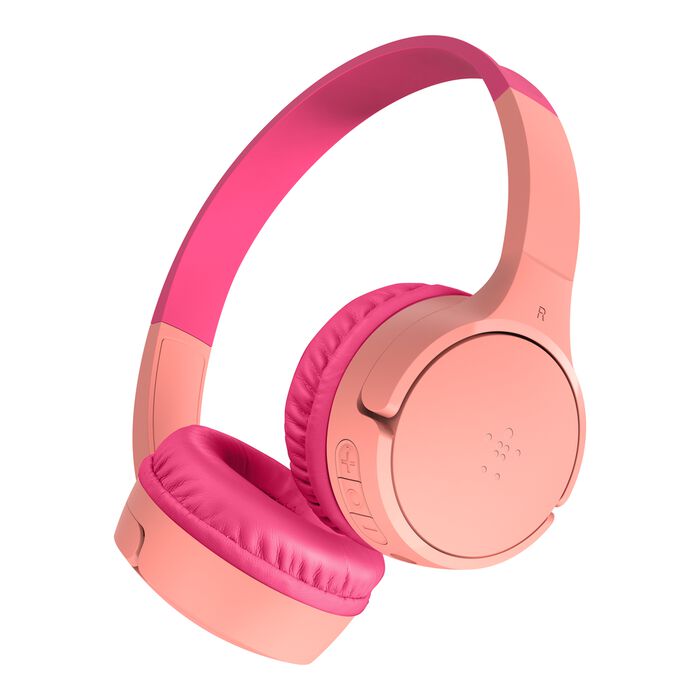 BELKIN SOUNDFORM MINI WIRELESS ON EAR HEADPHONES FOR KIDS WITH USB C PINK AUD002BTPKV3