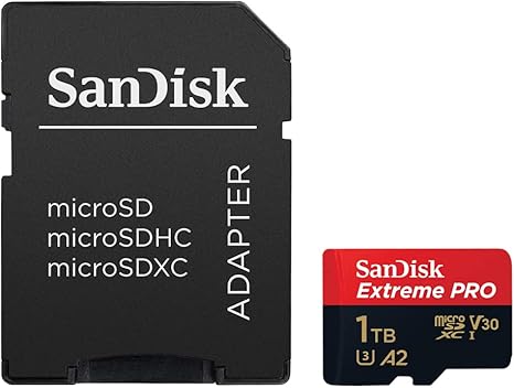 SANDISK EXTREME PRO 1TB 200MB/S MICROSDXC WITH ADAPTER SDSQXCD-1TOO-GN6MA