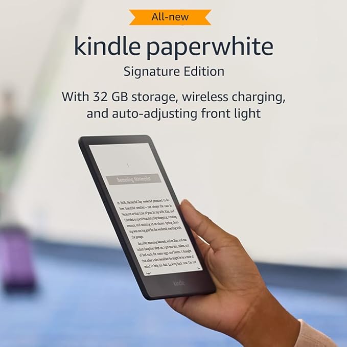AMAZON KINDLE PAPERWHITE SIGNATURE EDITION 12TH GEN 32GB 2024 MATALLIC BLACK SA569P thumbnail 2