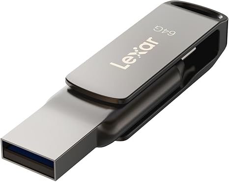 LEXAR JUMPDRIVE DUAL DRIVE USB C 64GB SPEED UP TO 130 MB/S FLASH DRIVE D400 LJDD400064G-BNQNG