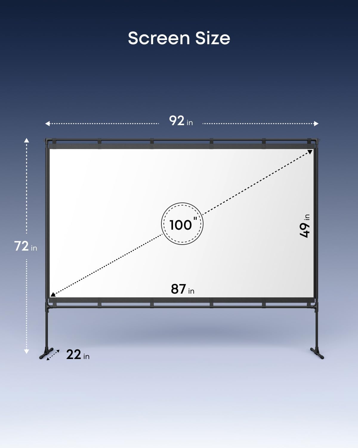 ANKER NEBULA 100-INCH OUTDOOR PROJECTOR SCREEN WITH STAND D2010111 thumbnail 7