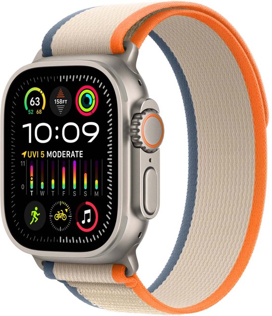 YESIDO APPLE WATCH TRAIL LOOP BAND 49MM ORANGE BEIGE WB25