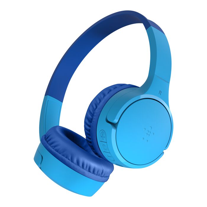 BELKIN SOUNDFORM MINI WIRELESS ON EAR HEADPHONES FOR KIDS WITH USB C BLUE AUD002BTBLV3