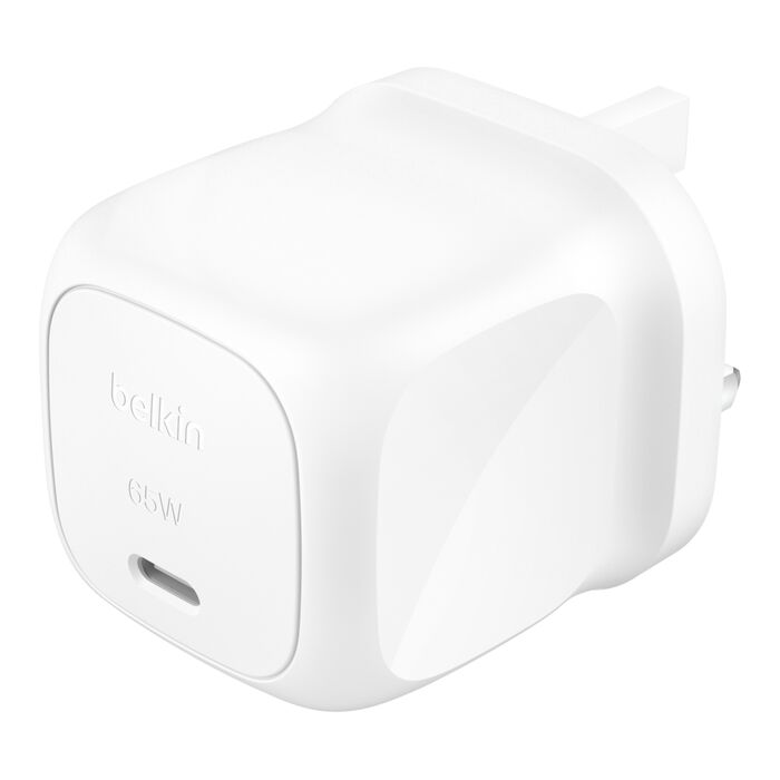 BELKIN BOOSTCHARGE COMPACT USB C WALL CHARGER 65W WHITE WCA011MYWH