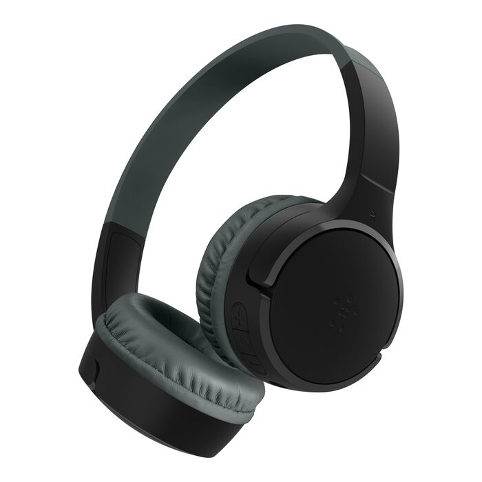BELKIN SOUNDFORM MINI WIRELESS ON EAR HEADPHONES FOR KIDS WITH USB C BLACK AUD002BTBKV3