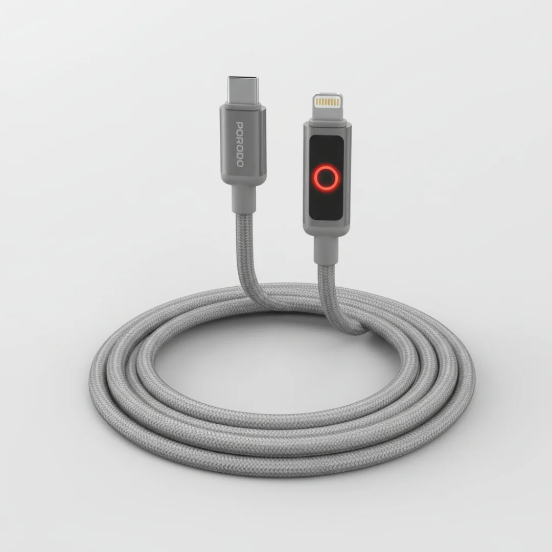 PORODO CHARGE LITE USB-C TO LIGHTNING HIGH-SPEED CHARGING 1M/3.3FT CABLE GRAY PDCBL0046GY