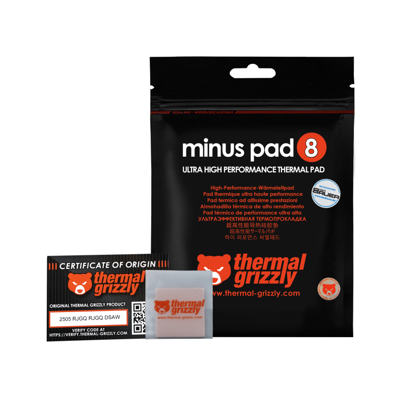 Thermal Grizzly Minus Pad 8 Thermal Pad 30 × 30 × 0.5 mm TG-MP8-30-30-05-1R thumbnail 2