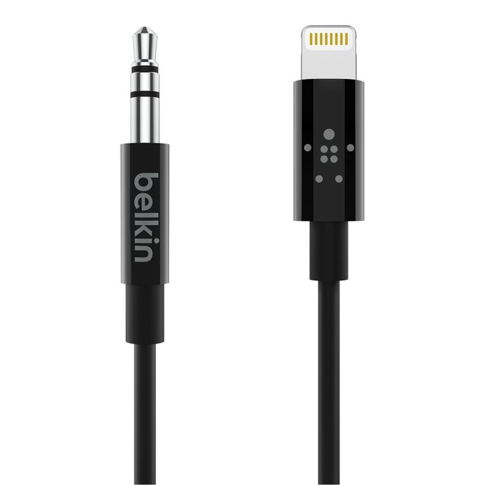 BELKIN 3.5MM AUDIO CABLE WITH LIGHTNING CONNECTOR 1.8M BLACK AV10172BT06BLK