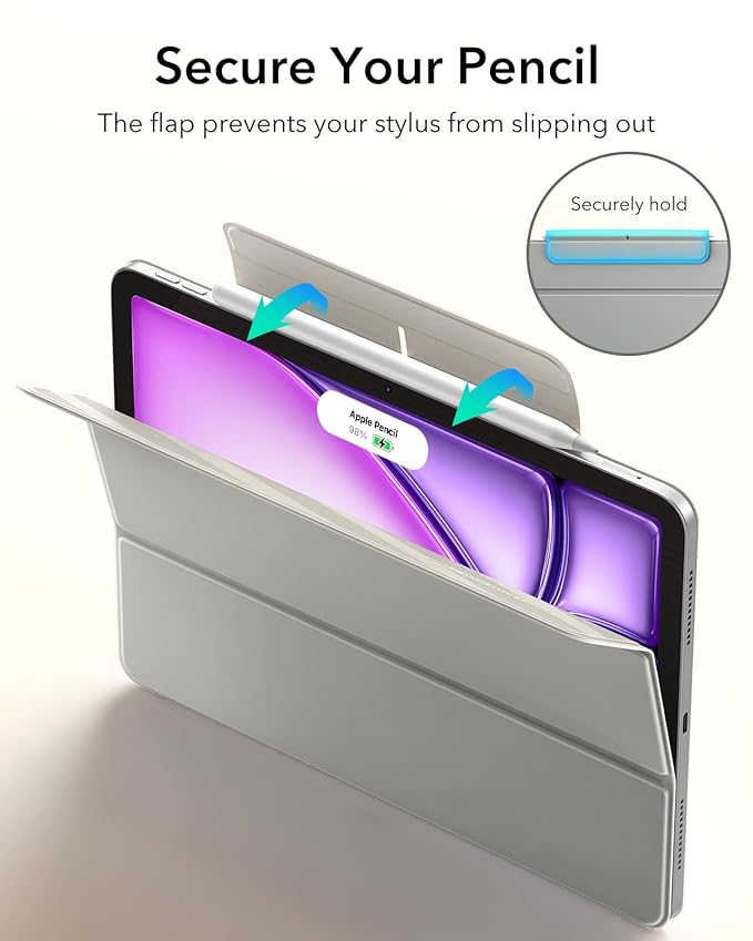ESR ASCEND TRIFOLD CASE COMPATIBLE WITH IPAD AIR 13 2024 PRO 12.9 (6TH/5TH GEN) FROSTED GREY thumbnail 3