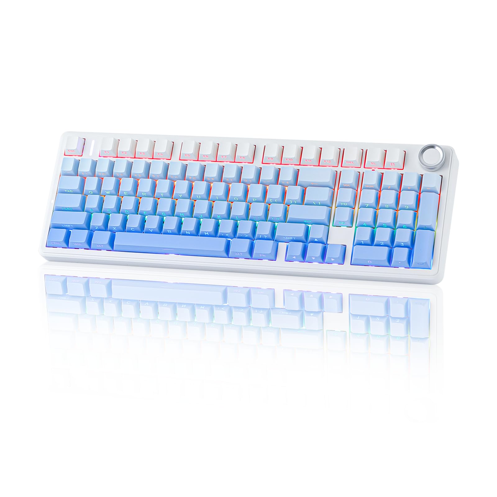 AULA 99 KEYS RGB 98% MECHANICAL GAMING KEYBOARD TRI-MODE KNOB NIMBUS V3 SWITCH GRADIENT GRAY F99 PRO