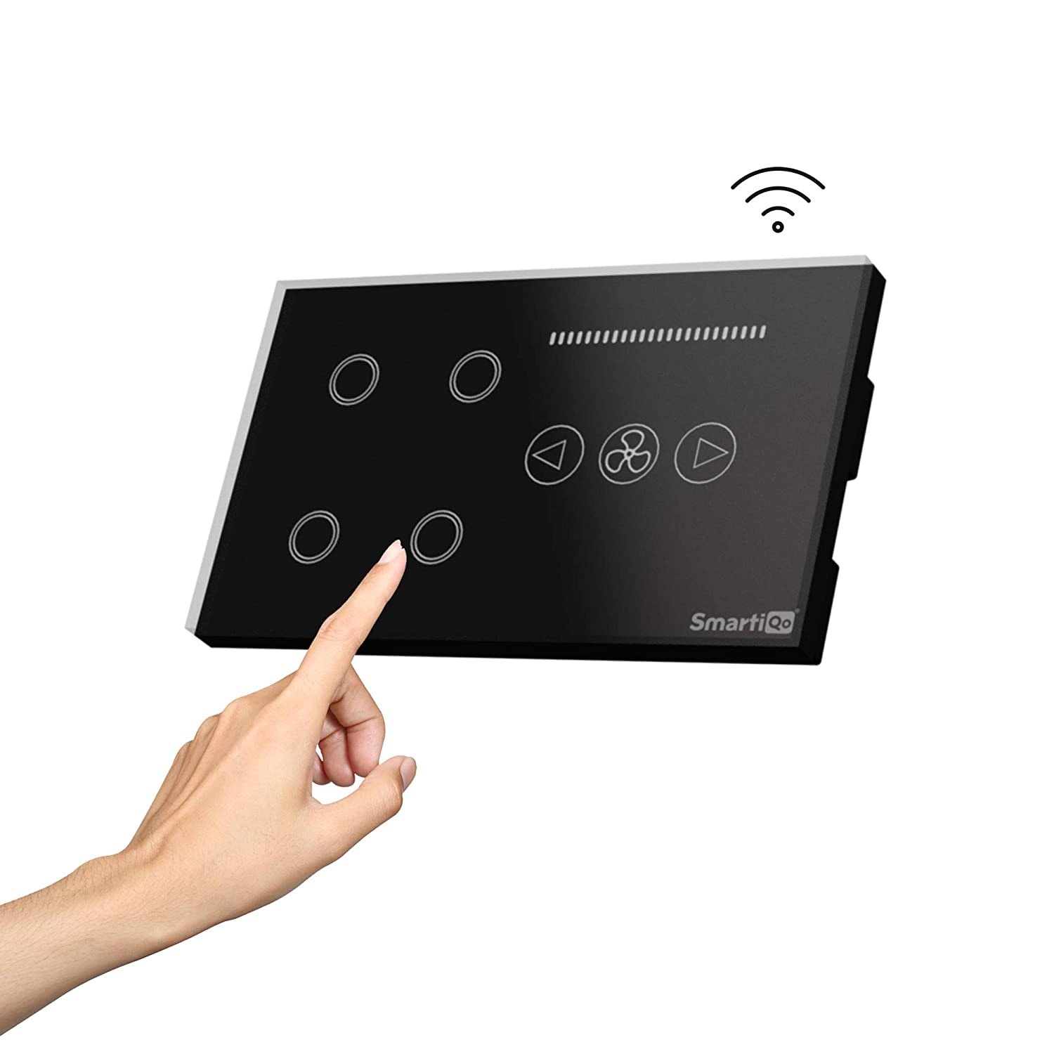 SMART 4 GANG LIGHT & 1 FAN SWITCH BLACK