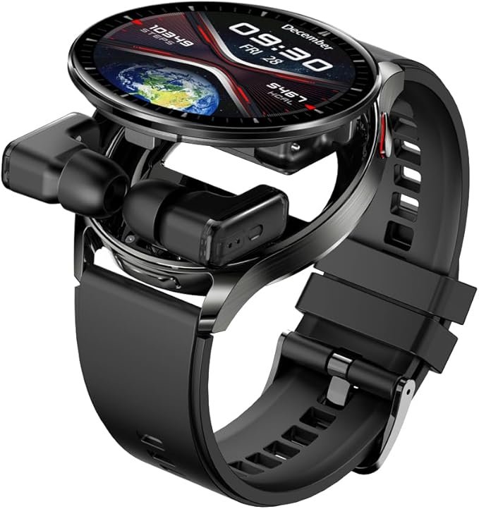PORODO PULSE SMARTWATCH WITH EARBUDS BLACK PD-PULSE-BK