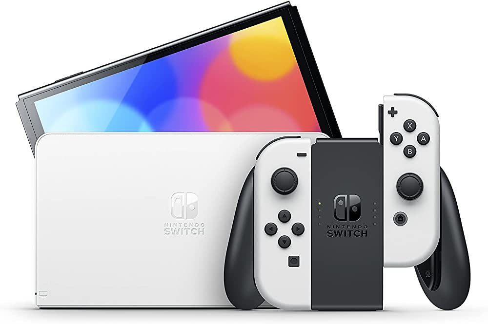 NINTENDO SWITCH OLED CONSOLE WITH WHITE JOY-CON