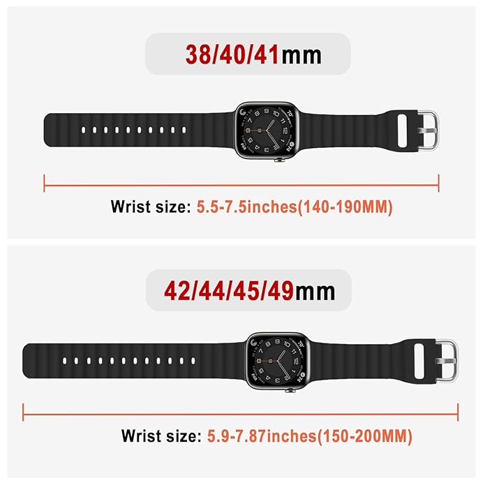 AHASTYLE APPLE WATCH OCEAN DOUBLE BUCKLE BAND 42/44/45/49 MIDNIGHT BLACK WG102-42444549-MB thumbnail 4