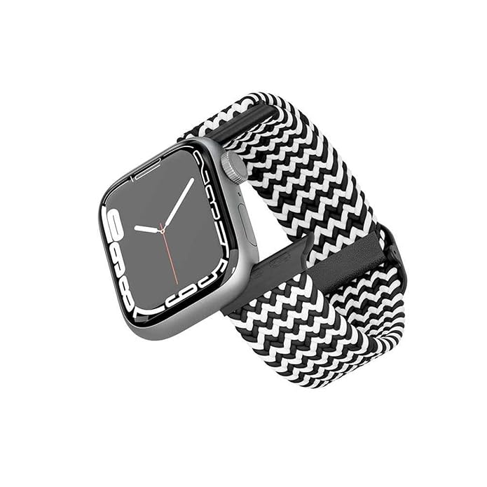 LEVELO CRISBEN NYLON STRAP APPLE WATCH ULTRA / SERIES 8 45/49MM BLACK/WHITE LVLCRS49BKWH