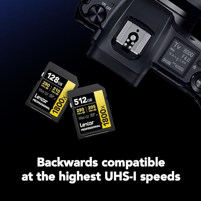LEXAR PROFESSIONAL 1800X SDXC™ UHS-II CARDS UP TO 280MB/S READ 205MB/S WRITE U3 V60 4K - 512GB LSD1800512G-BNNNG thumbnail 7
