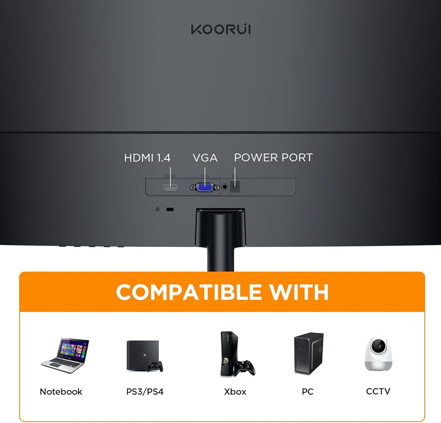 KOORUI 24-INCH FHD 1920X1080 75HZ CURVED GAMING MONITOR BLACK 24N5CA thumbnail 5
