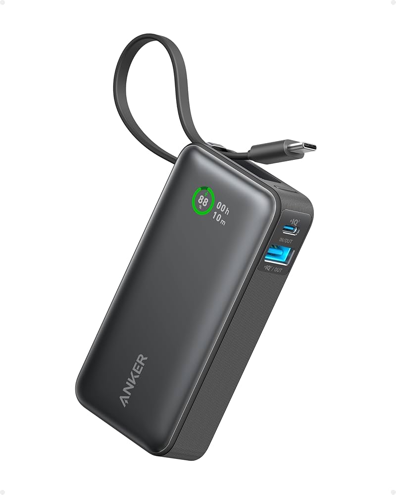 ANKER SOUNDCORE NANO POWER BANK 10K 45W USB-C CABLE BLACK A1638H11