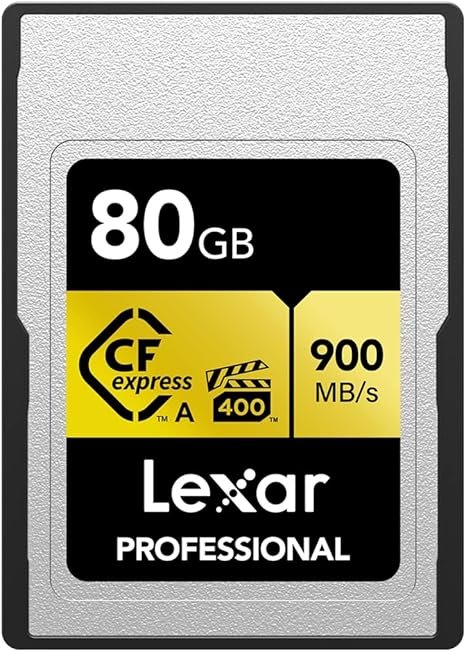 LEXAR 80GB PROFESSIONAL CFEXPRESS™ TYPE A CARD GOLD SERIE UP TO 900MB/S LCAGOLD080G-RNENG