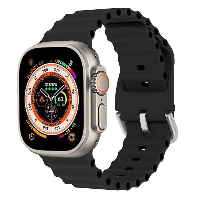 AHASTYLE APPLE WATCH OCEAN DOUBLE BUCKLE BAND 42/44/45/49 MIDNIGHT BLACK WG102-42444549-MB thumbnail 8