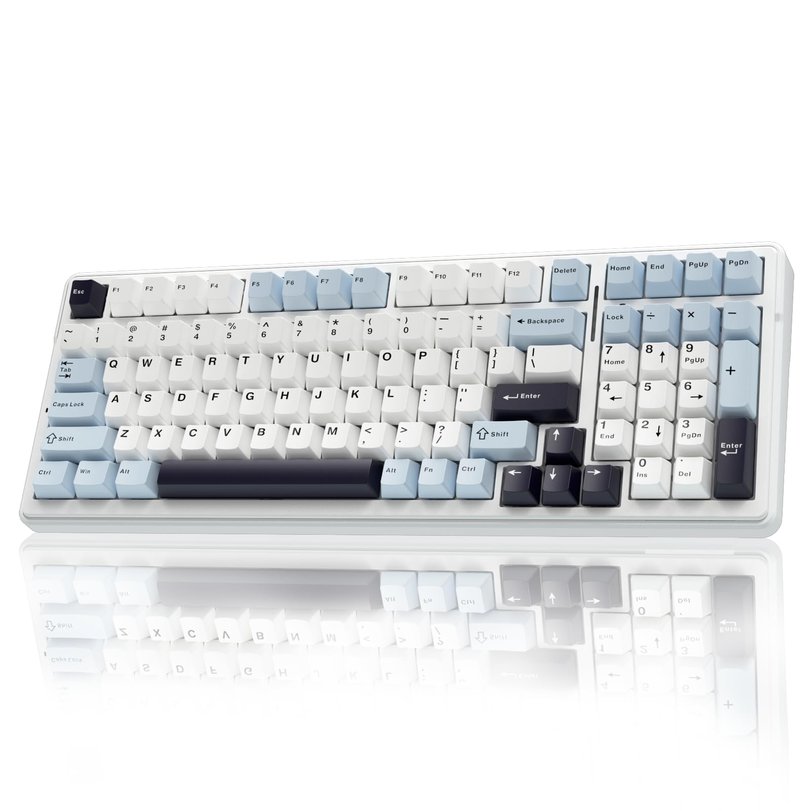 AULA 99 KEYS RGB 98% MECHANICAL GAMING KEYBOARD TRI-MODE REAPER SWITCH LBL-WHT-DPRP F99