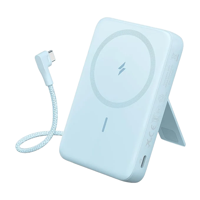 ANKER ZOLO 10K MAGNETIC BUILT IN USB C CABLE POWERBANK BLUE A1685H31