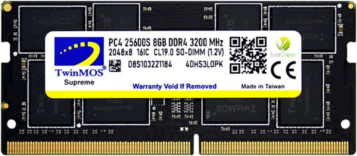 TWINMOS 8GB DDR4 3200MHZ CL22 1.2V SODIMM LAPTOP RAM MDD48GB3200N