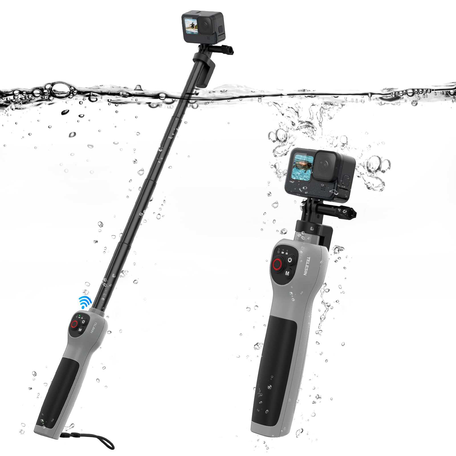 TELESIN GOPRO HERO 12 UNDER WATER SELFIE STICK WITH REMOTE CONTROL GP-WBT-001