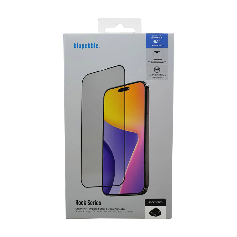 BLUPEBBLE IPHONE 15 PRO MAX GRAPHENE ROCK SERIES MATTE GLASS SCREEN PROTECTOR 2.5D BP-IPGRROCK6.7MT-15MAX