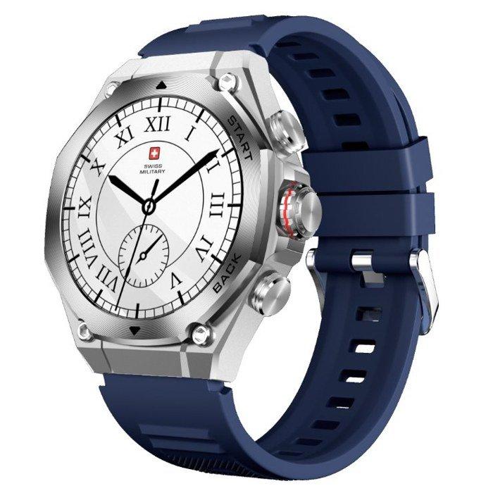 SWISS MILITARY DOM 6 WATCH WITH SILICONE STRAP BLUE SM-WCH-DOM6-SILF-BLUSS