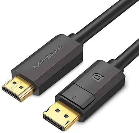 MINDPURE DP TO HDMI MALE TO MALE BLACK ROUND CABLE 5M LX10371