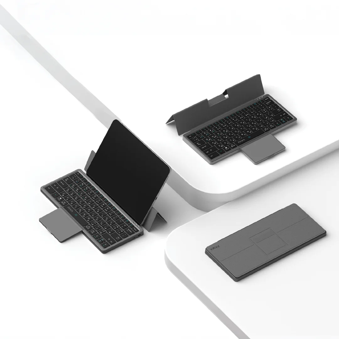 PAWA TRI FOLD WIRELESS KEYBOARD WITH TOUCHPAD GREY PW-PKW2T5F1-GY