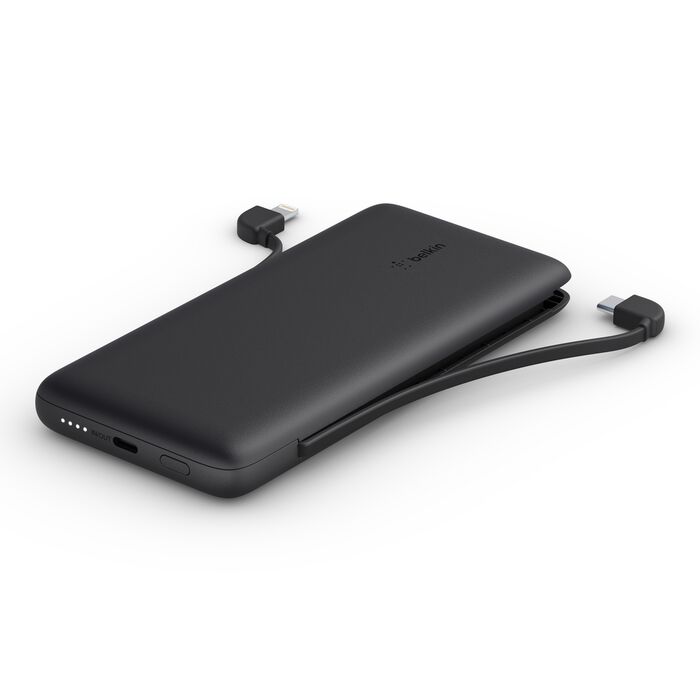 BELKIN BOOST CHARGE PLUS 10000 MAH POWERBANK + INTEGRATED CABLES BLACK BPB006BTBLK