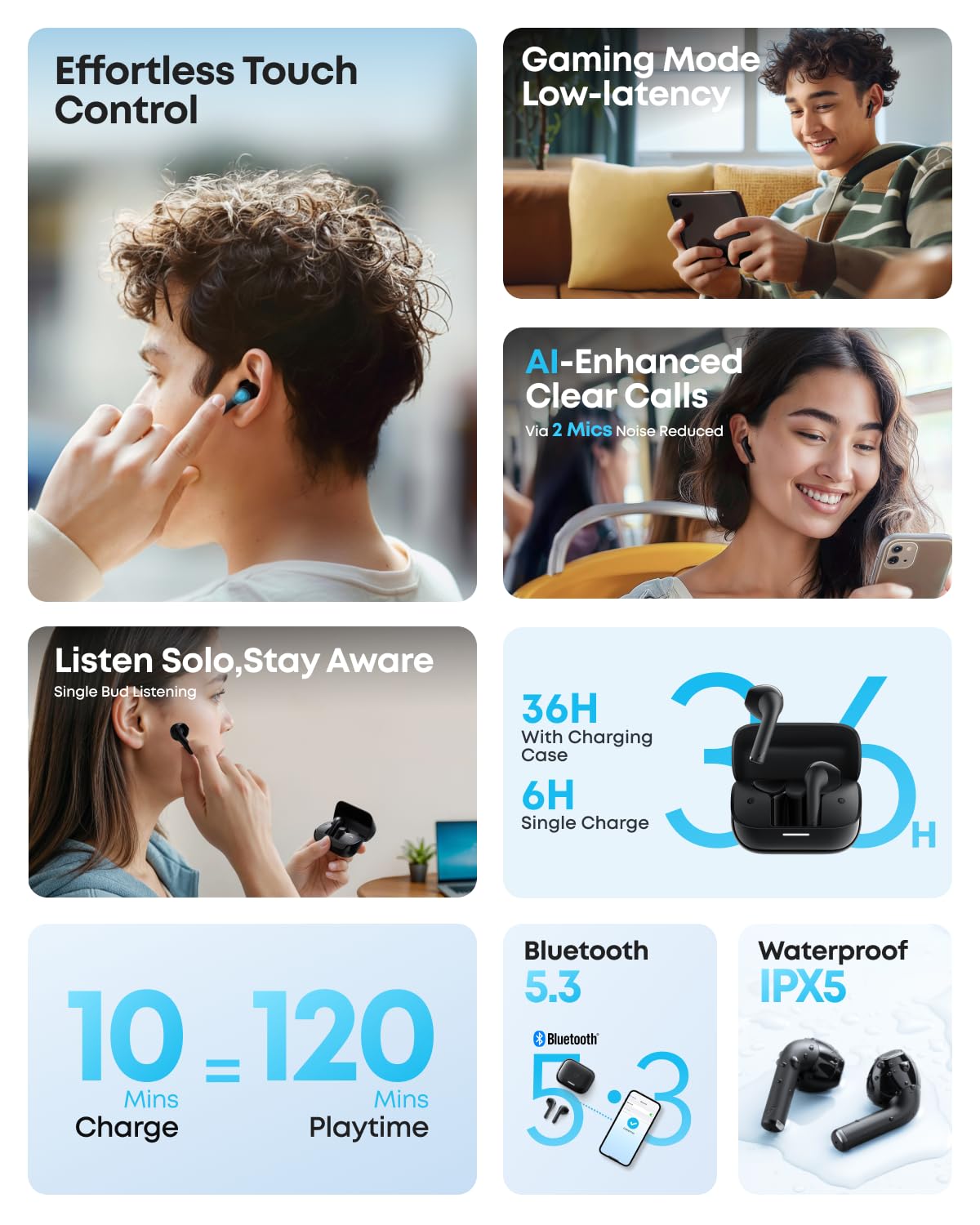 ANKER SOUNDCORE K20I TRUE WIRELESS EARBUDS PURPLE A3994HQ1 thumbnail 5