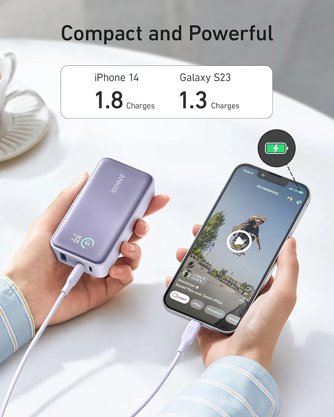 ANKER 533 POWERCORE 30W 10000MAH POWER BANK BLUE A1256H31 thumbnail 7