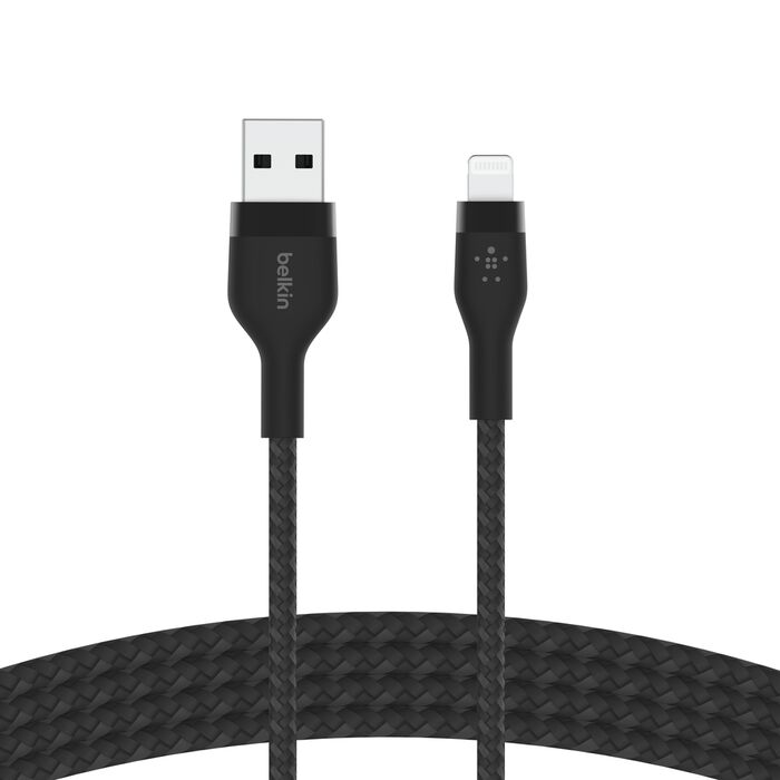 BELKIN BOOST CHARGE PRO FLEX USB A CABLE WITH LIGHTNING CONNECTOR BLACK CAA010BT1MBK